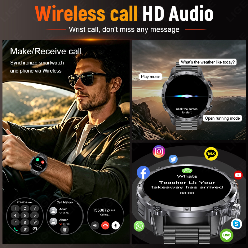 Rugged Outdoor Men's Smart Wat - Smartwatch Rugged Watches For Men 评论和价格