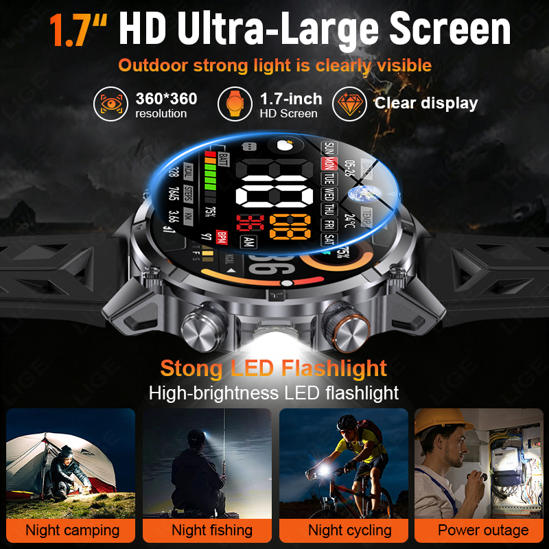 Rugged Outdoor Men's Smart Wat - Smartwatch Rugged Watches For Men 评论和价格