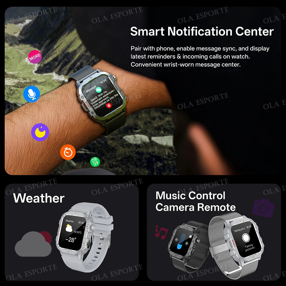 2026 Rugged Military Smart Wat - Smartwatch Rugged Watches For Men 评论和价格