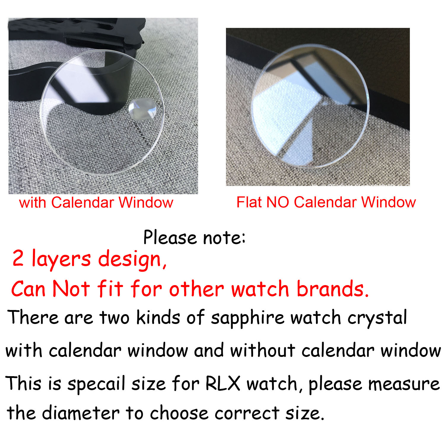 Round Flat Sapphire Replacemen - Watch Crystal Replacement 评论和价格