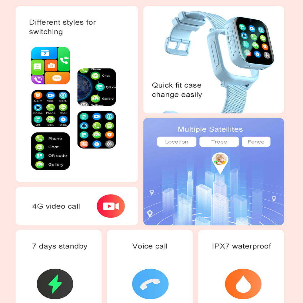 Smart Watch Kids 4G GPS WIFI V - Smartwatch Watches For Girls Kids 评论和价格