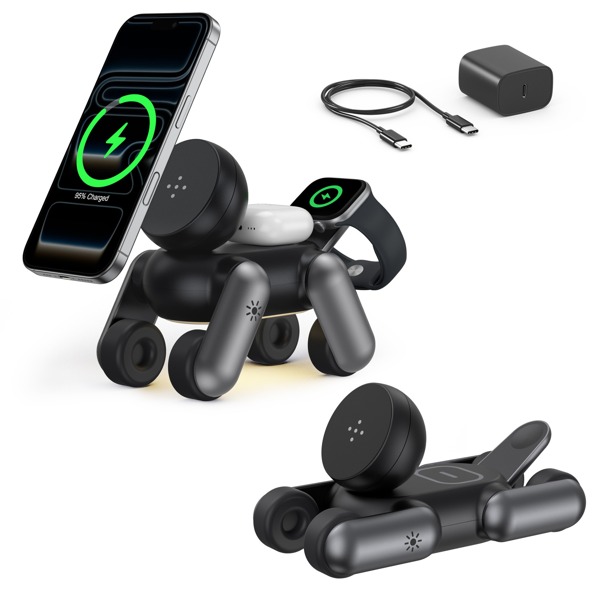 3-in-1 Magnetic Wireless Charg - Smartwatch Phone Watches 评论和价格