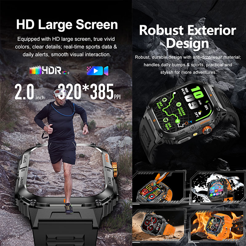 Large 1000mAh Battery Mens Out - Smartwatch Rugged Watches For Men 评论和价格
