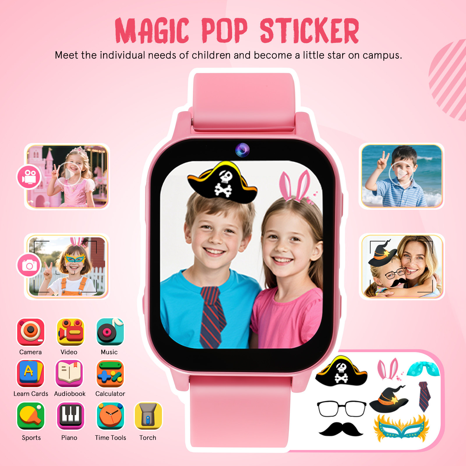 Kids Smart Watch with Games Di - Smartwatch Pink Watches For Kids 评论和价格