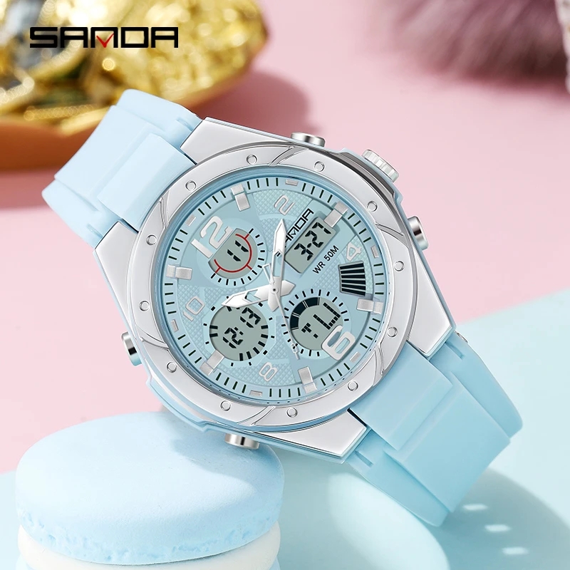 SANDA pink Watch for Women Ana - Chronograph Sport Watch 评论和价格