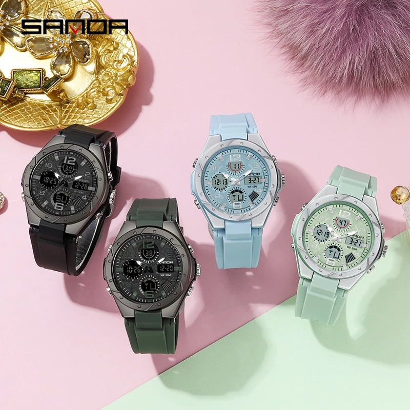 SANDA pink Watch for Women Ana - Chronograph Sport Watch 评论和价格