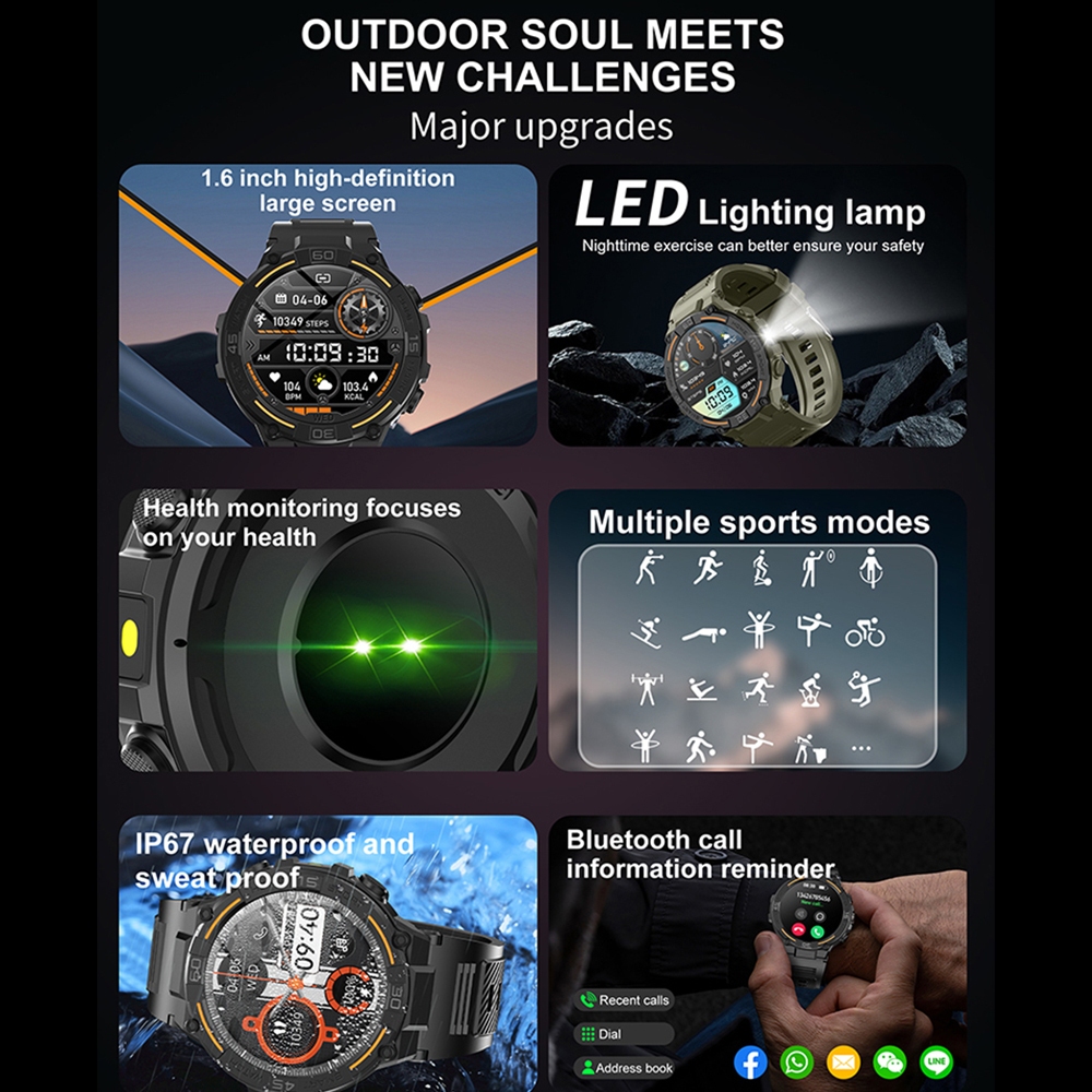 Outdoor Military Rugged Smartw - Smartwatch Rugged Watches For Men 评论和价格