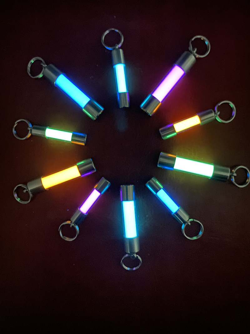 Glass Luminous Pendant Key Bag - Tritium Gas Tube 评论和价格